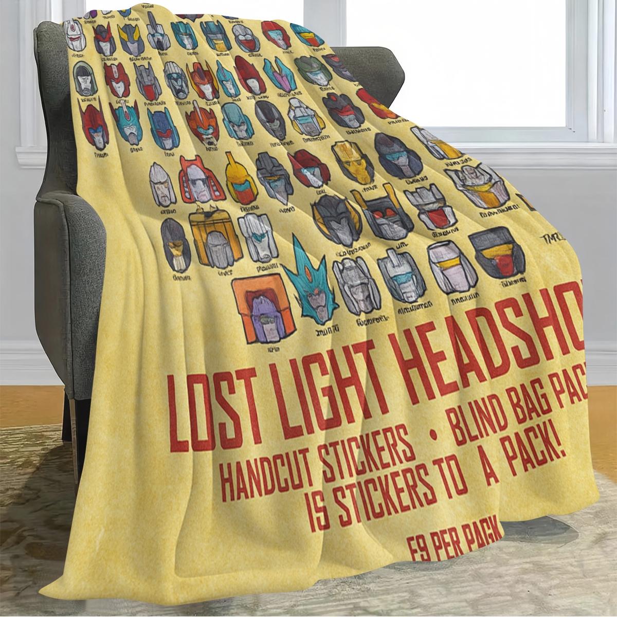 Transformers Lost Light Headset Vintage Plush Blanket, Soft Warm Multifunctional for Sofa Bed Car Office Camping, All-Season Gift
