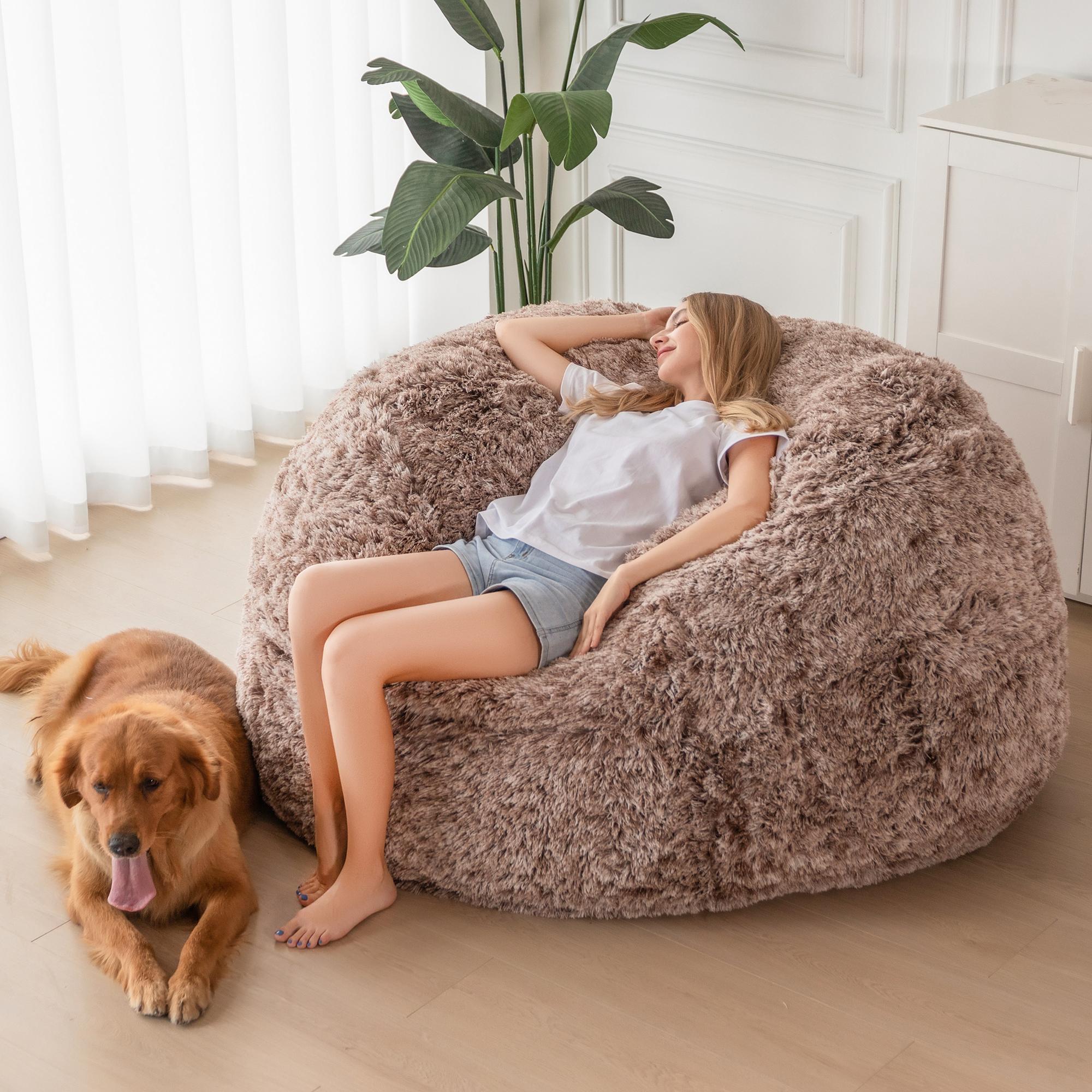 MAXYO YO 2-in-1 Convertible Bean Bag Bed Chair, Giant Fluffy Lounger Removable Washable Cover MAXYO YO 2-in-1 Convertible Bean Bag Bed Chair, Giant Fluffy Lounger Removable Washable Cover