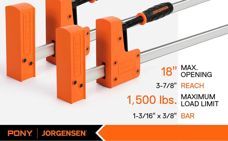 #JumpstartSale Jorgensen Bar Clamp Set, 2-pack 90° Parallel Clamp Cabinet Master, Steel Jaw Bar Clamp for Woodworking, 1500 lbs load Limited