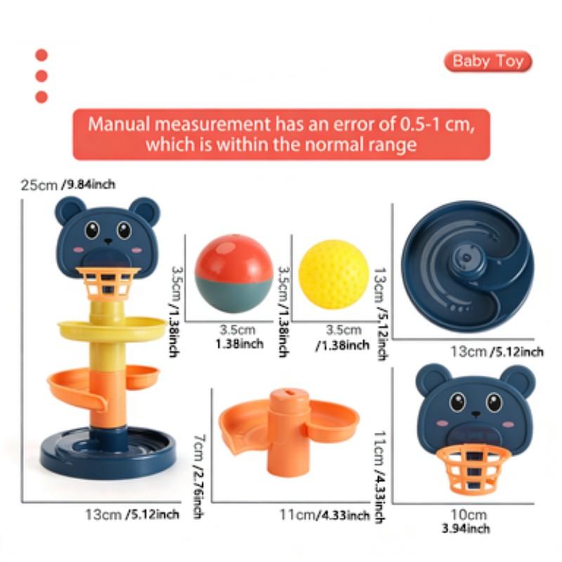 Baby Basketball Track Toy Suitable for Ages 3+, DIY Educational Toy for Infants Boys Girls Aged 2-6 Years, Fun Learning Activity