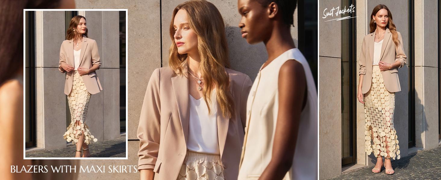 Cicy Bell Women's Casual Blazer Fitted Long Sleeve Work Office Suit Jacket with Flap Pockets Soft Wrinkle Resistant Fabric Minimalist Basic Cicy Bell Women's Casual Blazer Fitted Long Sleeve Work Office Suit Jacket with Flap Pockets Soft Wrinkle Resistant Fabric Minimalist Basic