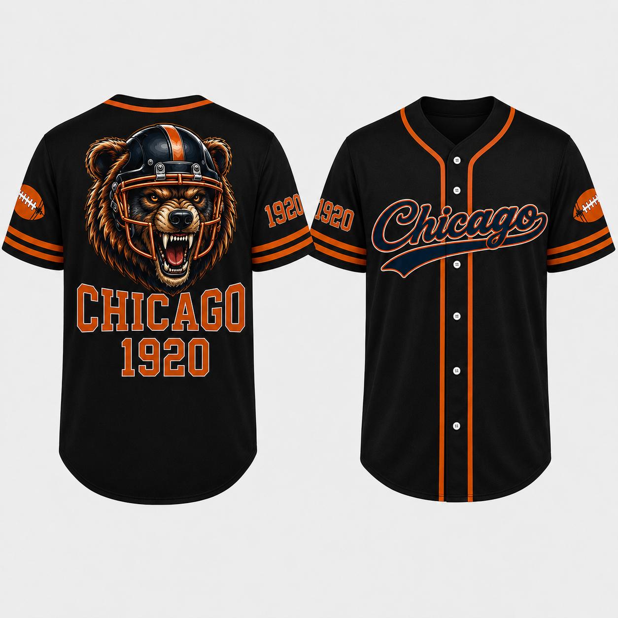 Unisex Regular Fit Button Front Football Team Baseball Jersey, Short Sleeve Game Wear Game Day Top for Football Lovers, Black/Orange/Navy Sport Casual Everyday Outfit - Multiple Colors Available