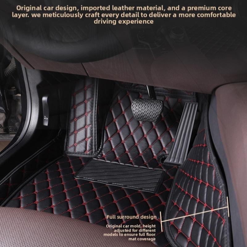Car floor mats are suitable for Nissan Juke、Pathfinder R51、March、Tiida、Qashqai、d40、Versa、Kicks、Patrol、X Trail T32、Note E12、Teana j32, PU leather car floor mats, wear-resistant and anti slip mats, car interior accessories, not sold in the UK