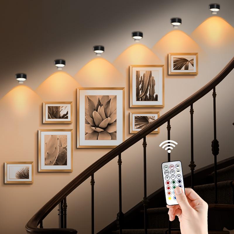 Battery-Powered Wireless Magnetic RGB Picture Light, Picture Frame Light, Adjustable Brightness with Timer, Ideal for Art Displays and Decoration