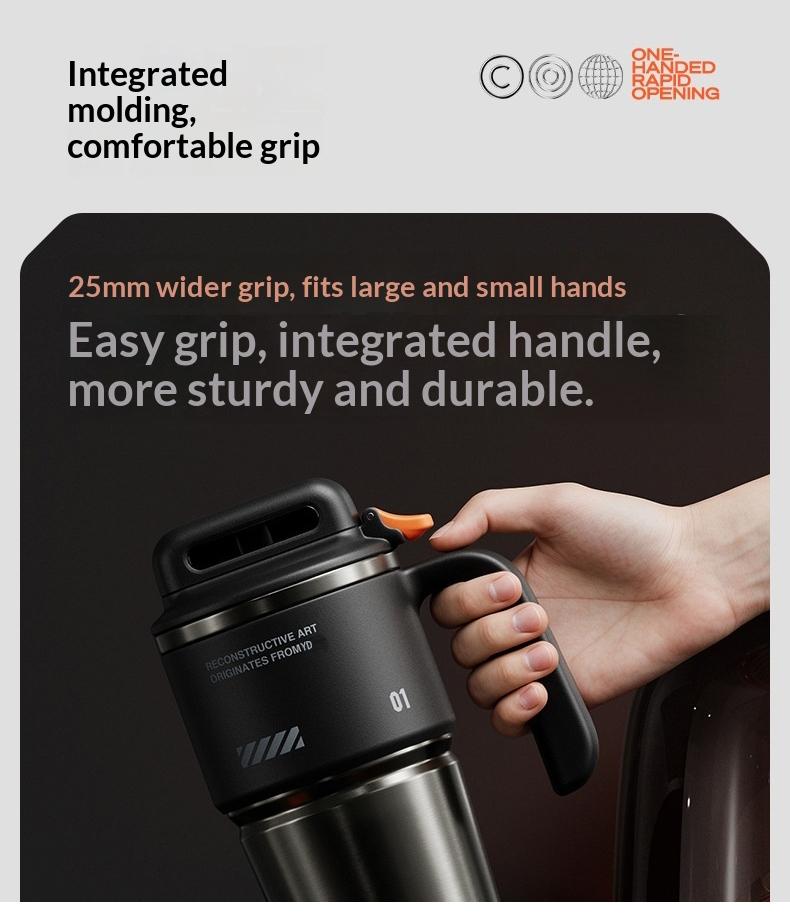 Mechanic Humor "Curious Enough To Take It Apart" Design 40oz Insulated Cup, Large Insulated Cup with Straw, Lid, and Handle, Stainless Steel Water Bottle, Reusable Drinking Cup, High-Quality Water Bottle, Fashionable Portable Drinking Cup for Office