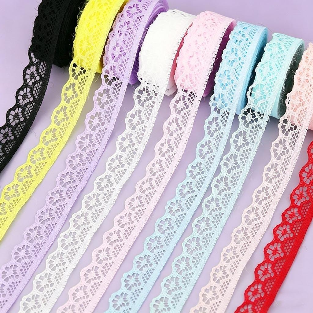 Floral Trim Fabric Ribbon Set, 18m Roll, Ideal for Crafts and Decor, Sewing Accessories, Perfect for DIY Projects, Tablecloths, Curtains