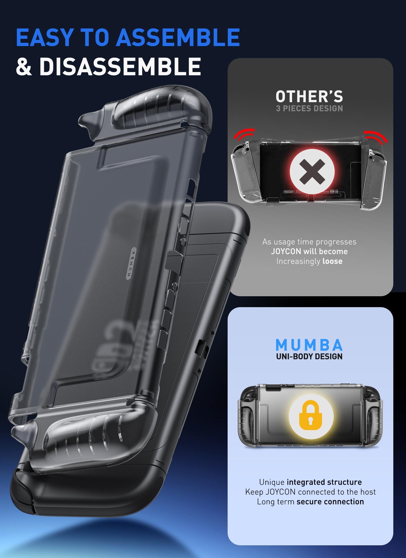 Mumba Clear Case for Nintendo Switch 2 2025, Crystal Protective Clear Cover with Quick-Release Joy-Con Design and TPU Grip Compatible with New Nintendo Switch 2 7.9 Inch Console Portable Gaming Products SSwitch 2 Protection