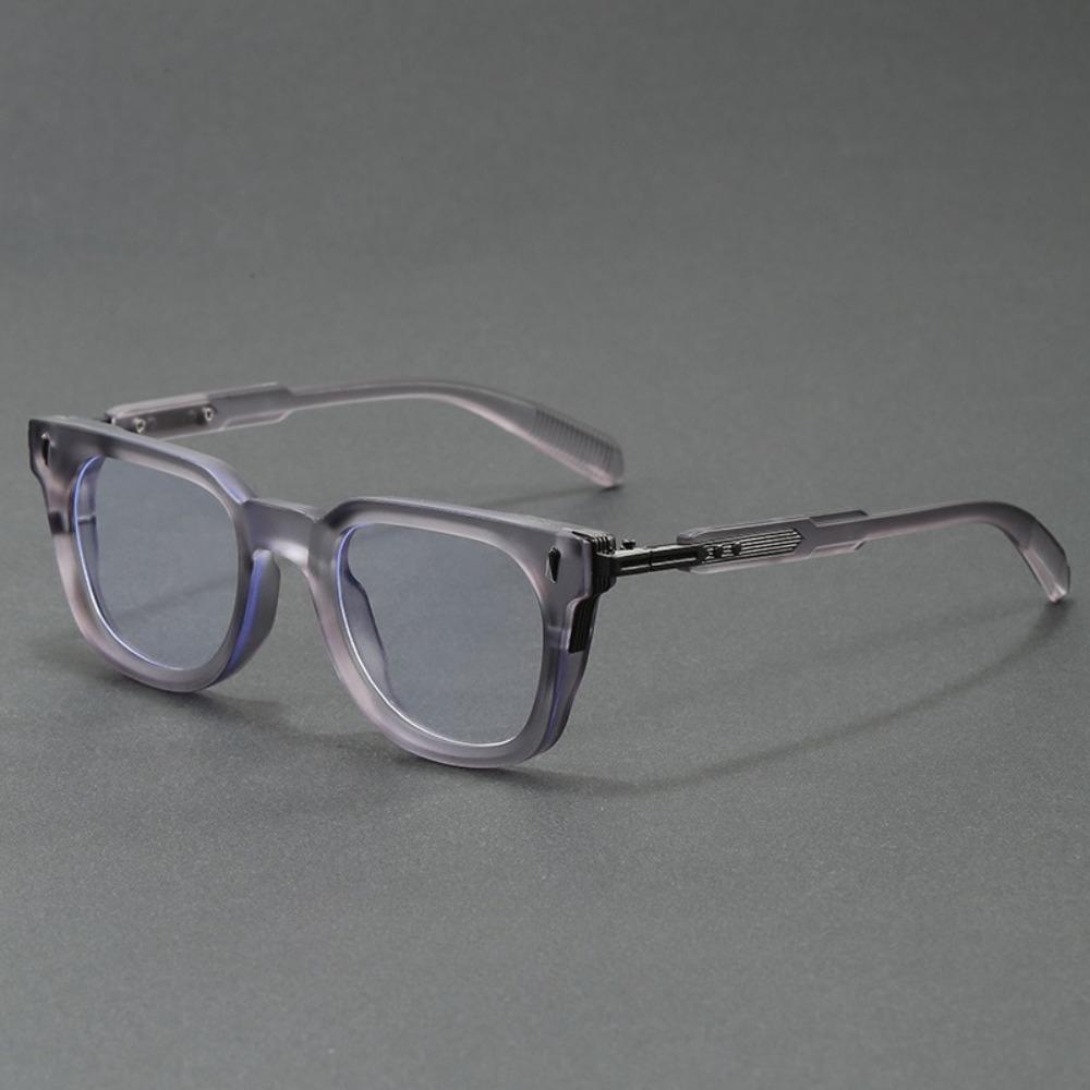 Portable Square Frame Glasses with Metal Hinges Versatile Glasses for Travel and Commuting for Both Men and Women