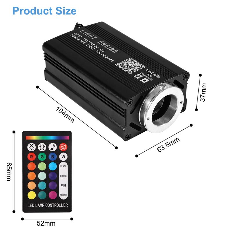 APLOS 12W Blinking RGBW APP Fiber Optic Lights,500pcs Fiber Optic Stars Ceiling Lights Kit For Car Truck Headliner Stars/Home