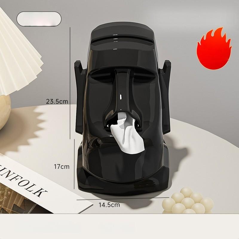 Creative Plaster Napkin Holder, Multi-Functional Living Room Entryway Easter Statue Bedroom Desktop Headset Stand, Unisex Solid Design