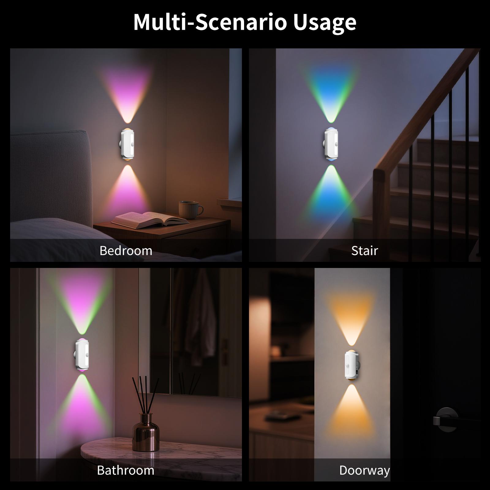 Rainbow Gradient Ambient Night Light Smart Sensor, Magnetic Mounting Perfect for Bedrooms, Courtyards, Staircases Birthday Gift, Christmas Present