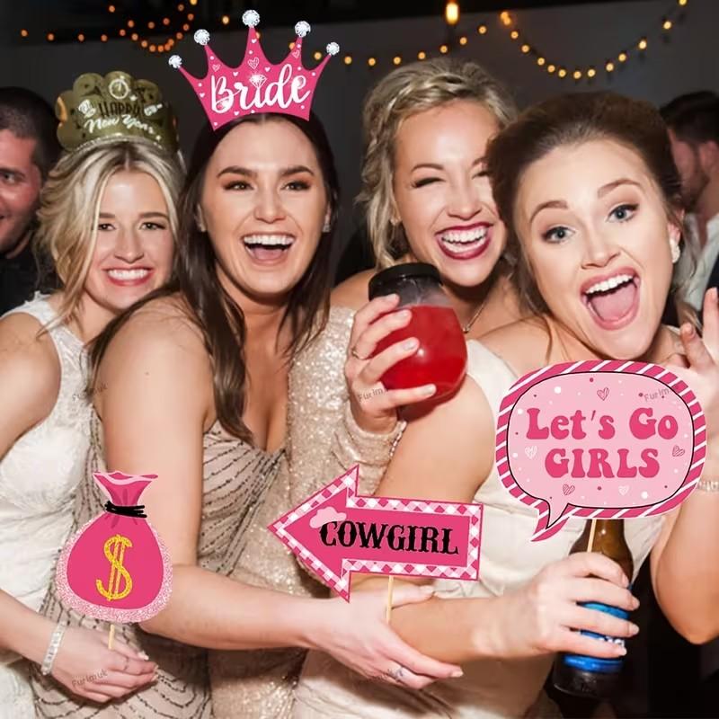 24-Piece Cowboy Photo Booth Props Set, Western Party Decorations, Texas Theme Birthday Party Supplies, Various Western Studio Props, Singles Party Decor