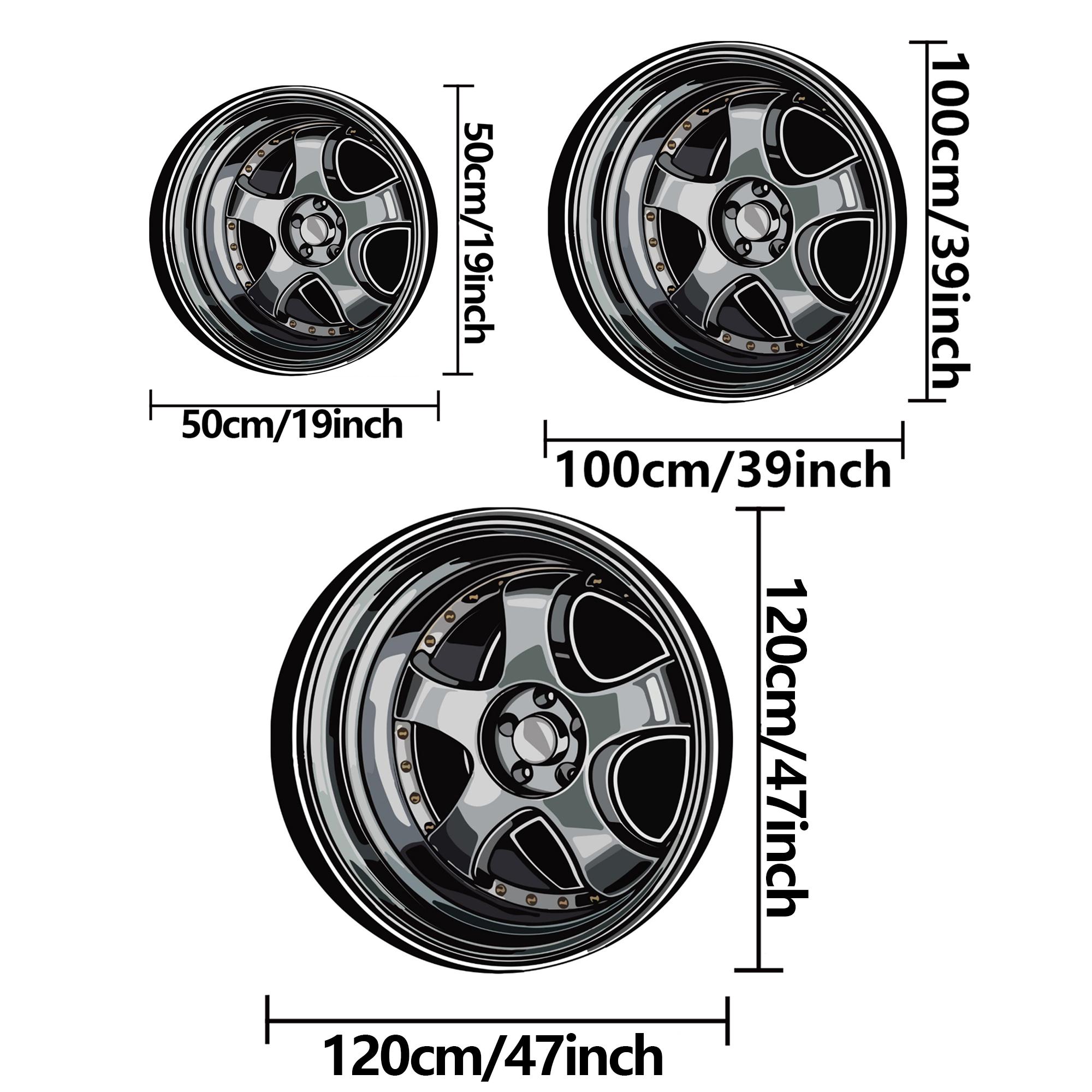 Round Creative Wheel Pattern Carpet, 1 Count Street Style Non-slip Floor Rug Mat, Geometric Pattern Rug, Decorative Carpet for Home Living Room Bedroom