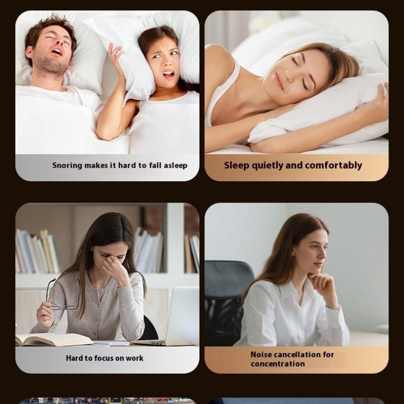 New Noise-Reducing Earplugs, Silicone Sleep Ear Plugs, Anti-Snoring, Waterproof for Swimming, Dual Effect Sound Barrier