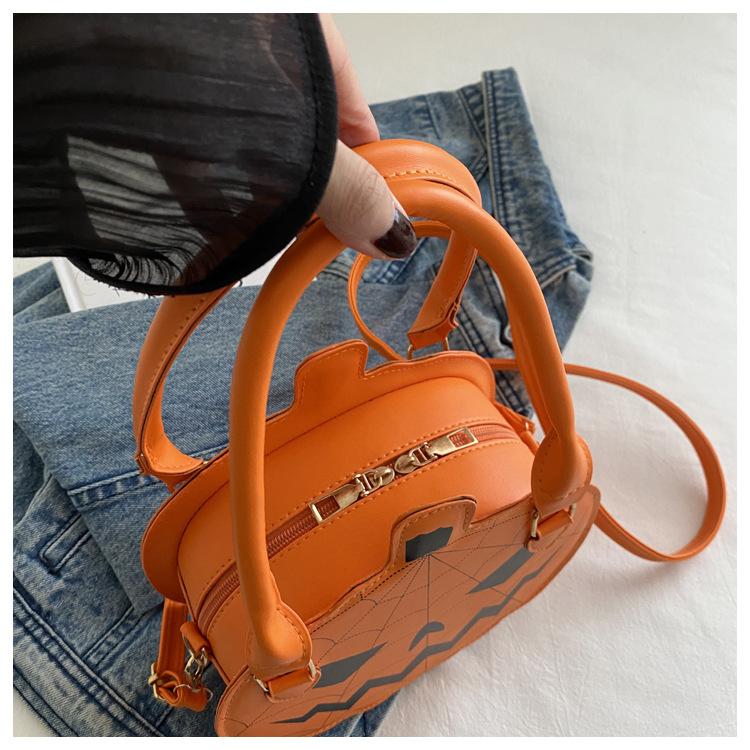 2026 New Halloween Pumpkin Bag, Contrast Color Simple Handbag, Funny Novelty Shoulder & Crossbody Bag for Women