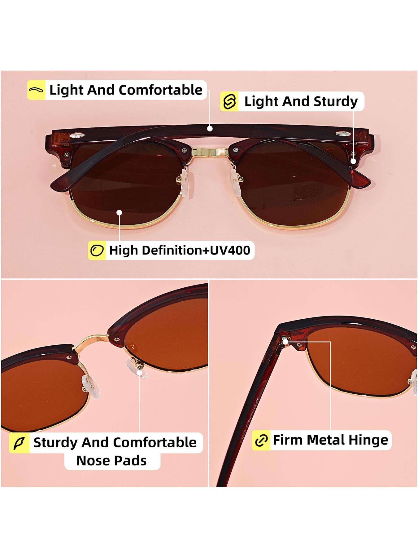 1 Piece ReyDix Unisex Square-Round Full Frame Sunglasses Geometric Design Smooth Lines Sunglasses UV400