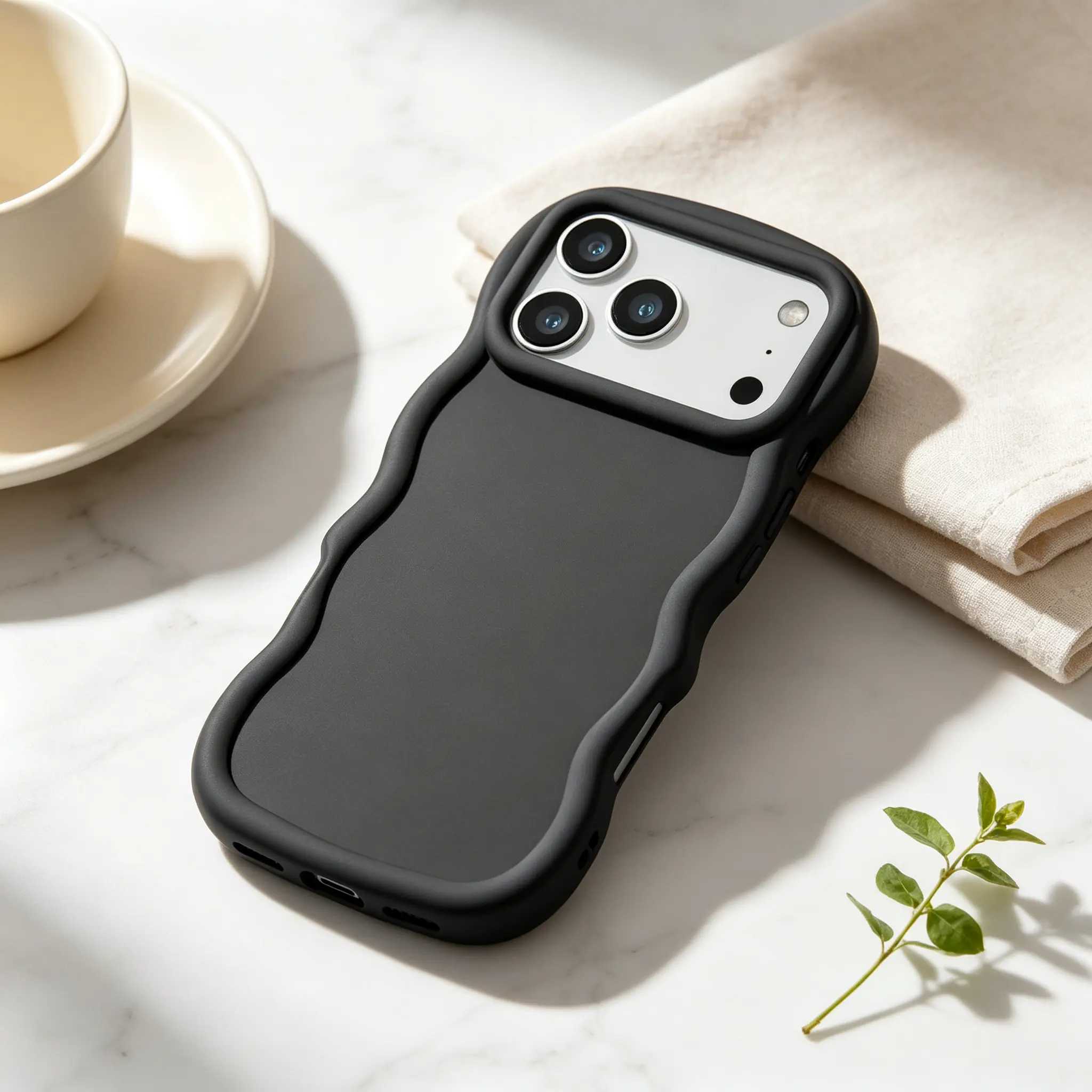 Clear transparent case Wavy Edge TPU Phone Case Cartoon DIY Customizable Macaron Aesthetic Shockproof Protective Cover Compatible with iPhone 13 14 15 16 17 18 Pro Max Trendy Daily Cell Phone Accessory