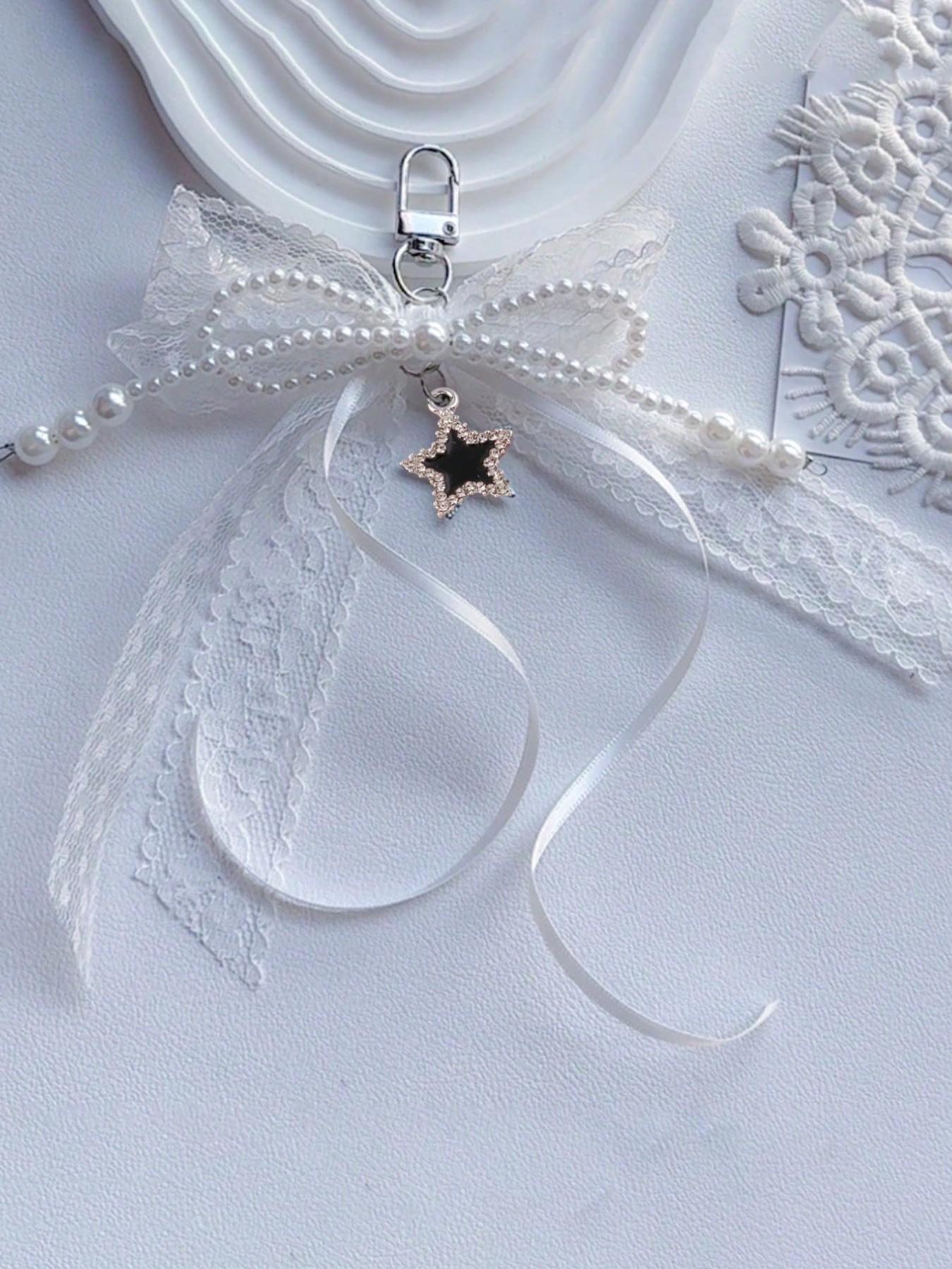 Y2K Cute Lace Butterfly Keychain, Fashionable DIY Bag Accessory, Multifunctional Star Ballet Ribbon, Perfect Gift for Couples and Friends