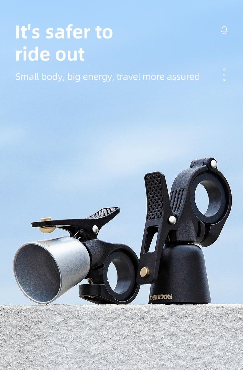 ROCKBROS Bike Bell Classic Bicycle Bell Mountain Bike Bells for Adults with Loud Sound and Fit for 0.87-1.25in/22.2-31.8mm Bicycle Handlebars