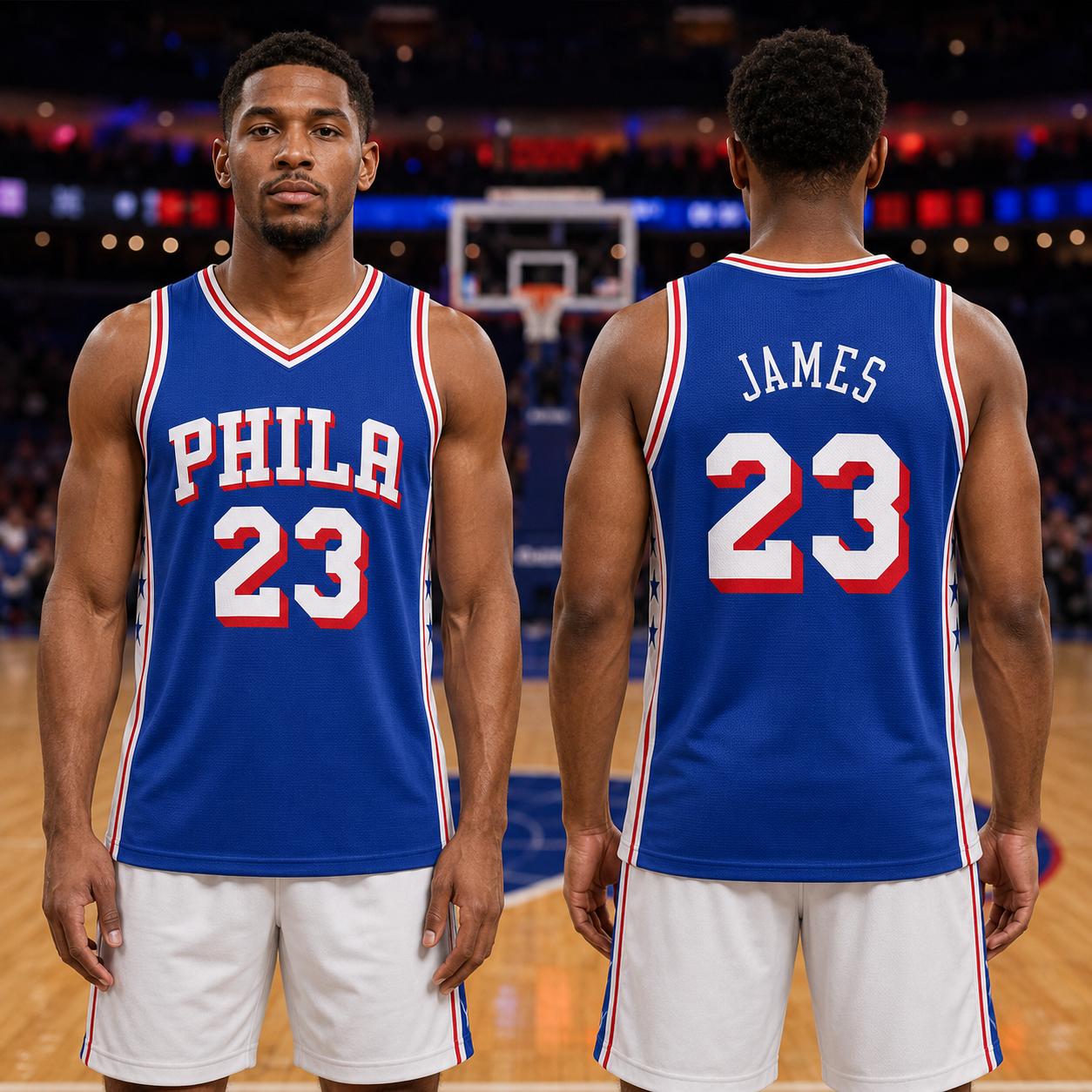 Unisex Basketball #23 James Philadelphia Team Swingman Jersey - Icon Edition - Royal Unisex Basketball #23 James Philadelphia Team Swingman Jersey - Icon Edition - Royal