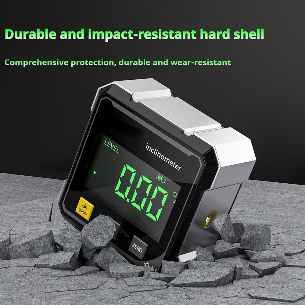 2026 Upgraded 4-Side  Digital Angle Gauge, Digital Angle Finder , Cube Inclinometer with Backlight, Table  Miter Protractor, Woodworking Measuring Tool, Level Box for