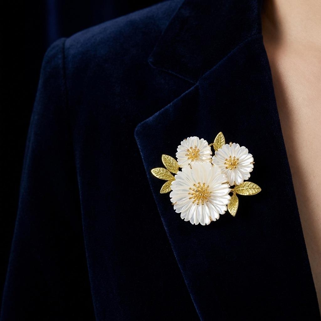 Charming Daisy Brooch, Unique Personality Pin, Elegant Lapel Flower, Perfect for Cardigans, Small Fresh Literary Aesthetic Accessory