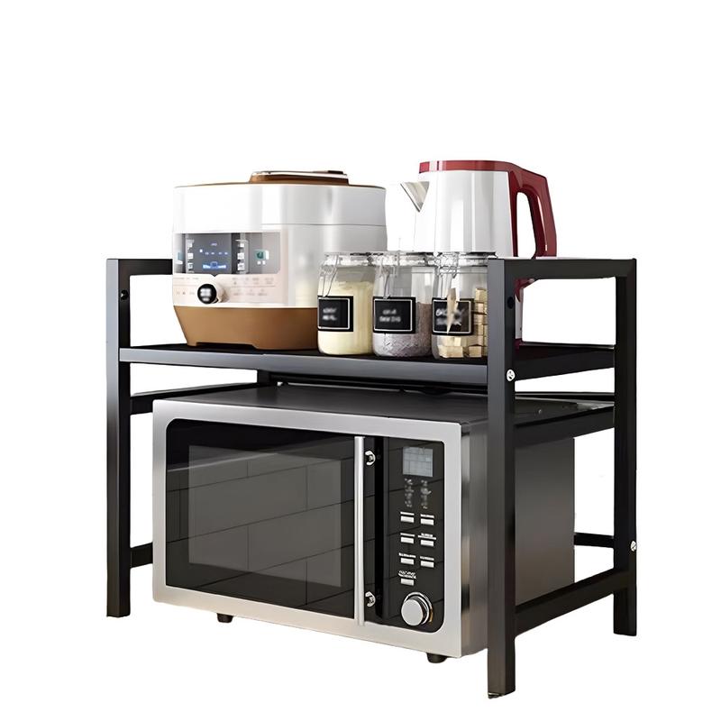 Extendable Metal Microwave Rack, Vertical Countertop Organizer, for Toaster/Air Fryer/Rice Cooker, Easy to Install, Space-Saving Kitchen Appliance Storage Rack