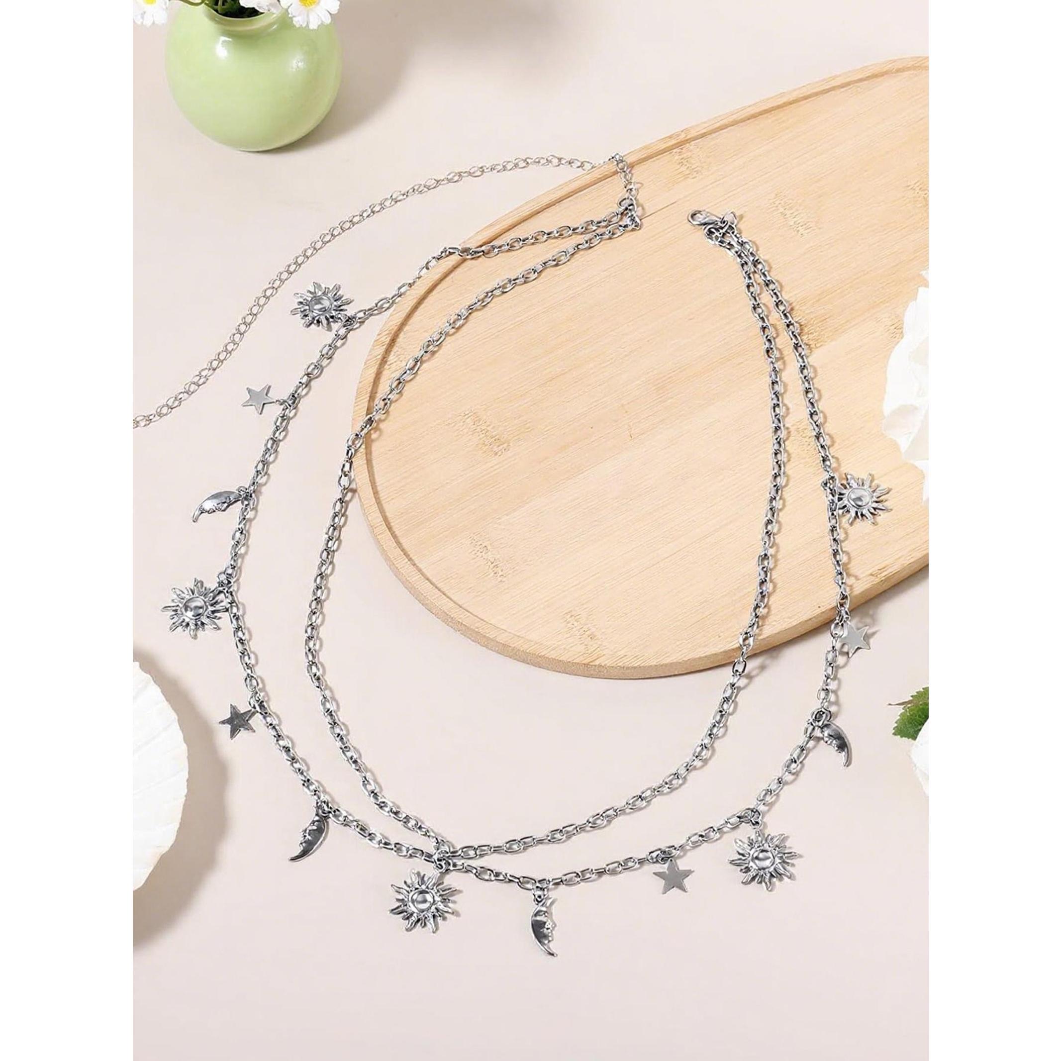 Gold Chain Belt, Bling Chain, for Women Plus Size Gold Waist Chains Metal Sun Moon Layered Body Chain Jewelry for Women Belly Belts Dress Pirate Costume Accessories African Waist Jewelry Body Jewellery