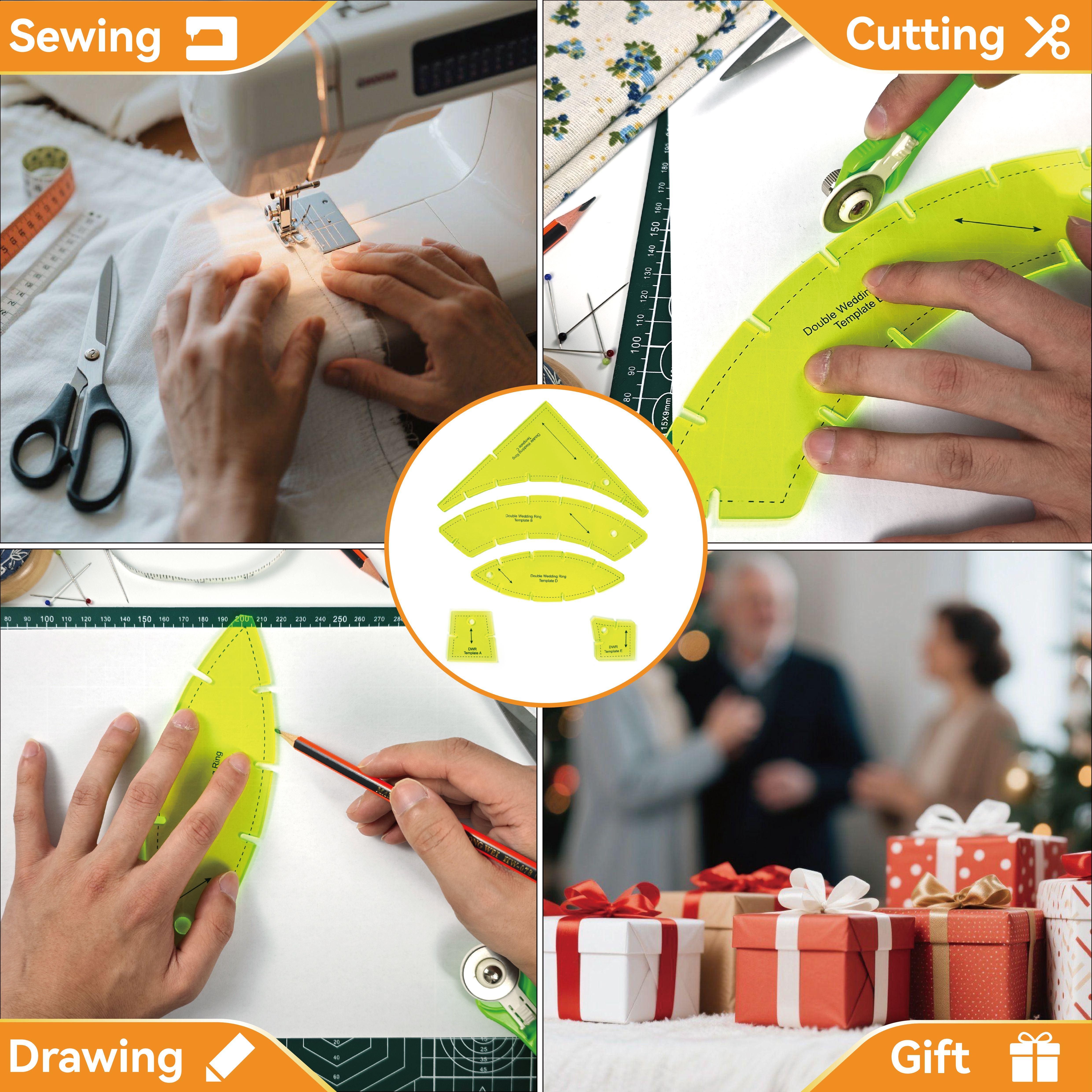 5pcs Precision Grid Curved Cutting Tool Set, Acrylic Sewing Patchwork Ruler & Template, Ideal for DIY Crafting Projects