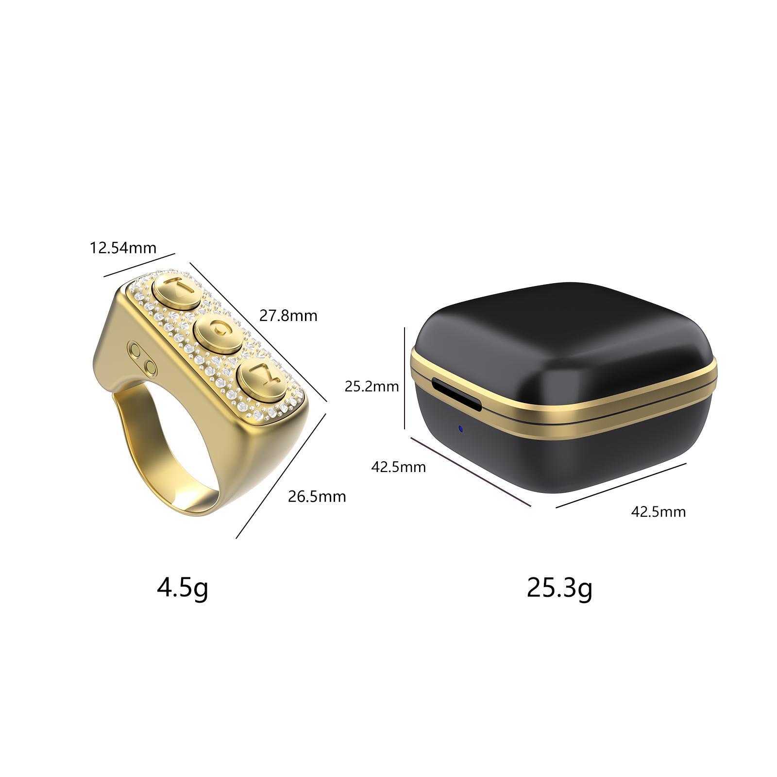 Xring Scrolling Ring Remote Control Ring with Rhinestones, Bluetooth Selfie & Video Recording Remote,Music Control for iPhone,iPad,Android,Smartphone