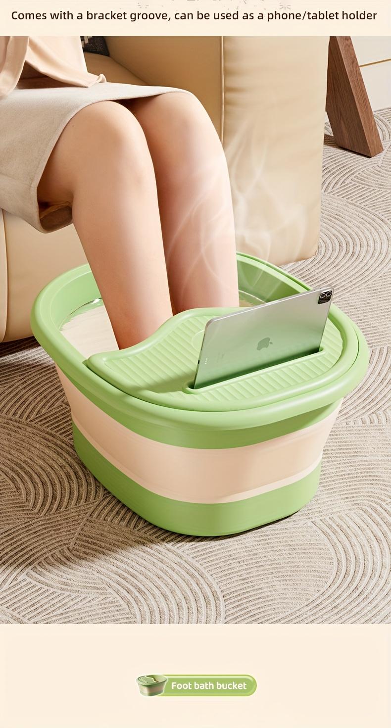 Foldable Foot Spa Bucket, Portable Foot Soaking Basin with Lid, Thickened Insulation Foot Bath Tub, Suitable for Bathroom, Living Room and Bedroom