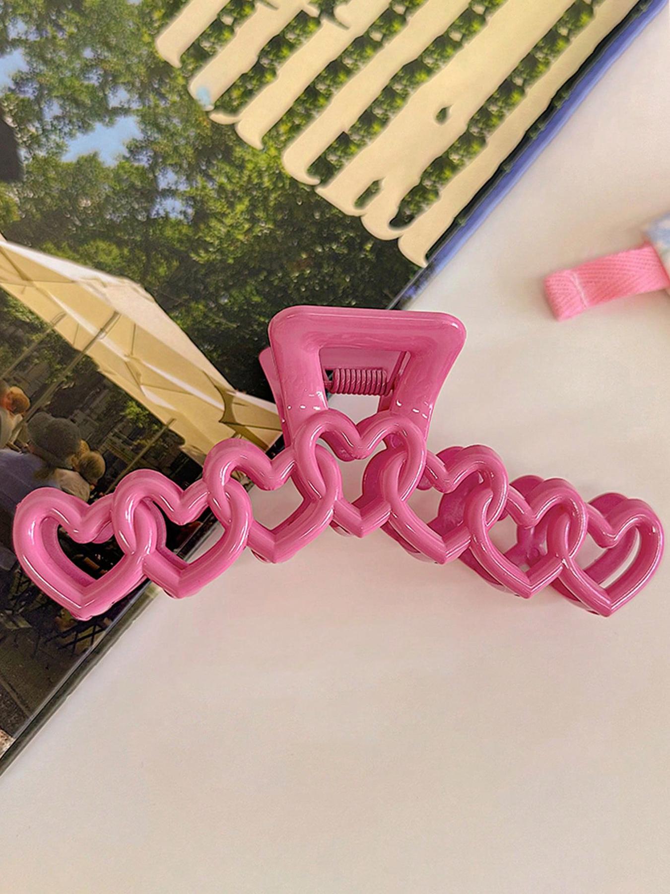 Heart Shaped Hair Claws, Elegant Hollow Out Design Hair Claws, Heart Themed Hair Claws, Fashion Hair Accessories for Women & Girl, Claw Clip