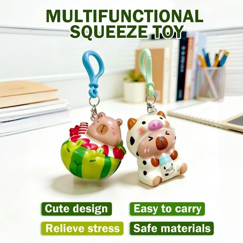 Surprised Blind Box Capybara Doll Toy ，3pcs Capybara  Toys • Slowly Ascending Toy • Suitable for Party Gifts, Birthday Gift Bag Fillers, Classroom Prizes • Christmas,  Easter and  Assorted Varieties，Capybara Keychain，fidget toys，squishy toys，sensory toys