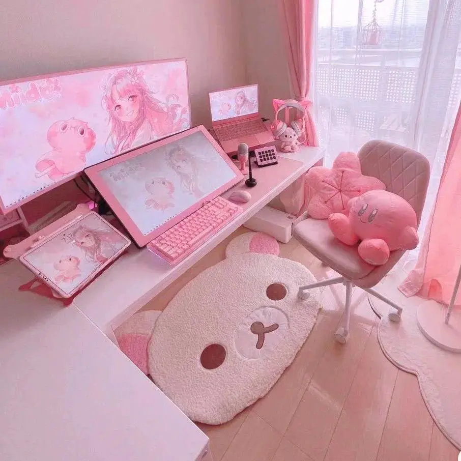 Cartoon Rilakkumas Plush Rug Kawaii Korilakkuma Bear Soft Floor Mat Bedroom Chair Bedside Lounge Rug Bathroom Doormat Home Decor