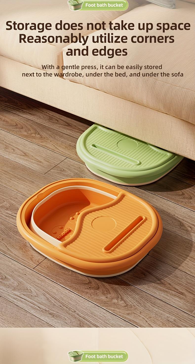Foldable Foot Spa Bucket, Portable Foot Soaking Basin with Lid, Thickened Insulation Foot Bath Tub, Suitable for Bathroom, Living Room and Bedroom