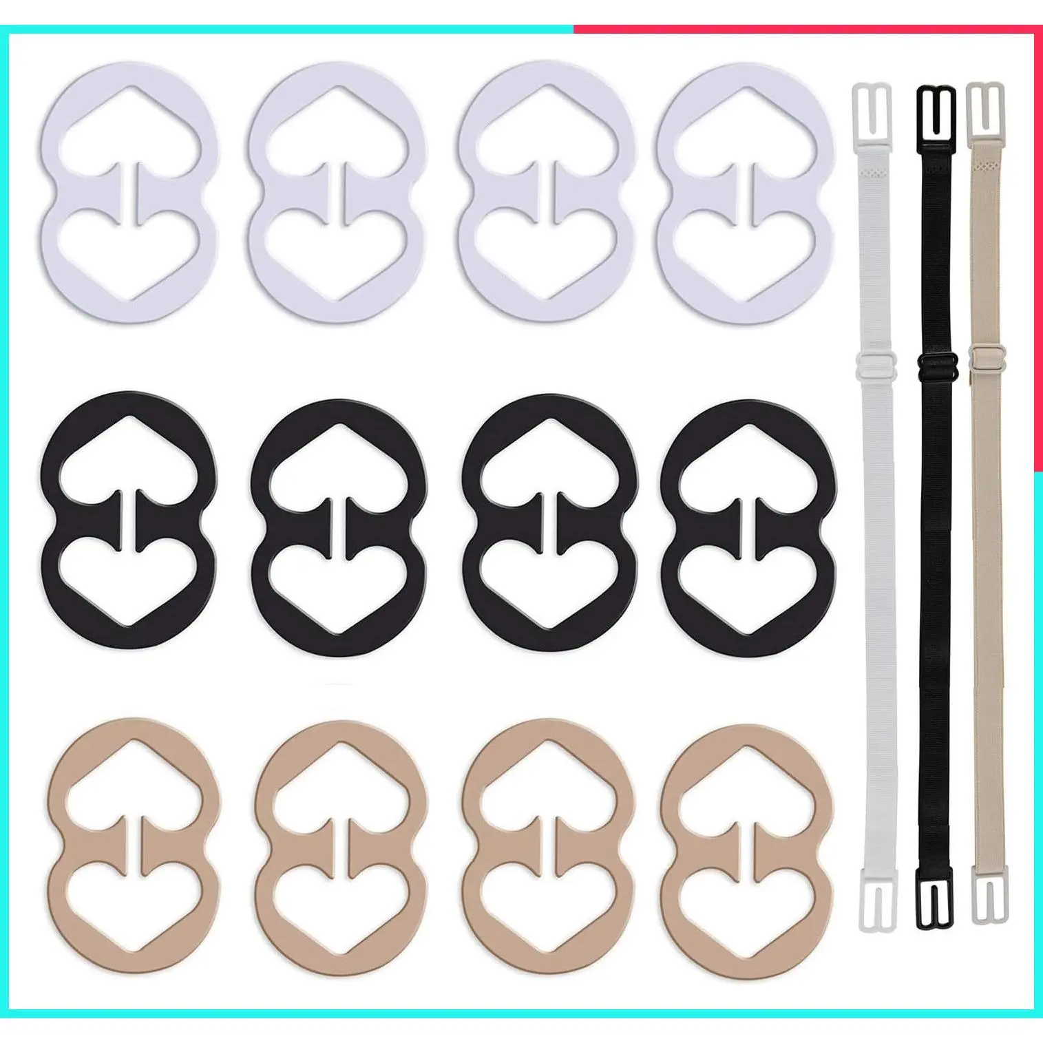 Bra Strap Clips to Make Racerback, Conceal Hide Bra Straps, No-Slip Bra Strap Holders, Cleavage Control