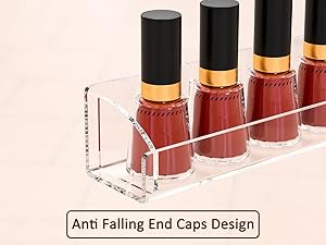 30 Inch Clear Nail Polish Wall Rack with Removable End Caps Set of 6, Acrylic Nail Polish Organizer Wall Mounted,Nail Polish Sorage Shelves for 192 Bottles (30 Inch)