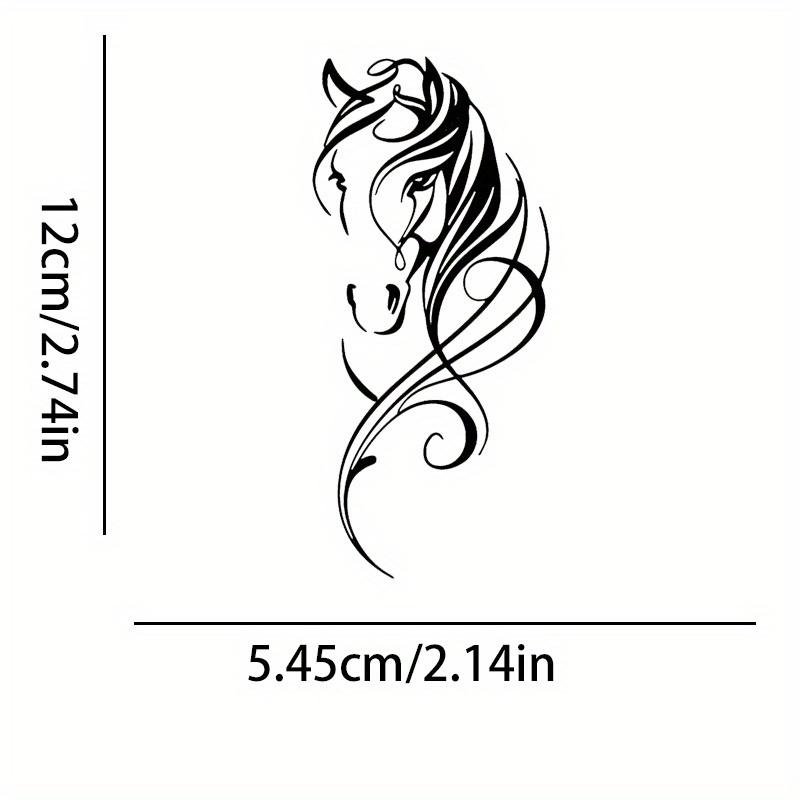 1PC Eye-Catching Elegant Scrollwork Horse Head Silhouette Car Sticker For Car Bodies, Scrollwork Pattern + Horse Head Silhouette Decor Fills With Equestrian-Themed Relaxed Elegant Cool Vibe Easily Grasp Elegant Gorgeous Scrollwork Trend Style