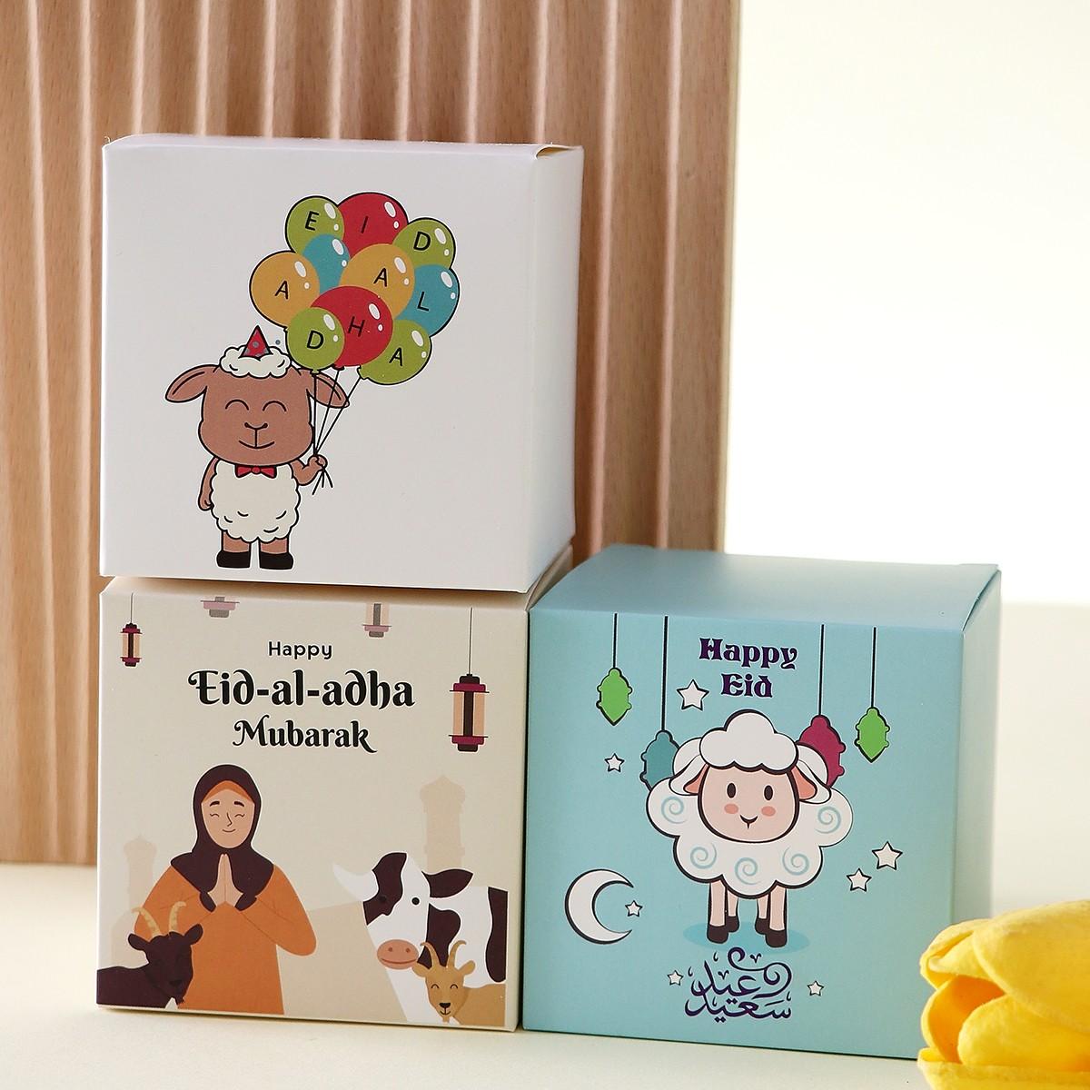 Eid Gift Boxes with Sheep/cow/dromedary Prints, 6 Styles Eid Candy Boxes, Muslim Festival Decor, Eid Party Souvenirs, Kids Snacks