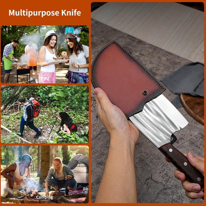 Chef's Knife Set with Sheath for Home Meat and Vegetable Chopping Bone Chopping Outdoor Barbecue Camping Picnic High Quality Steel Easy to Kitchen