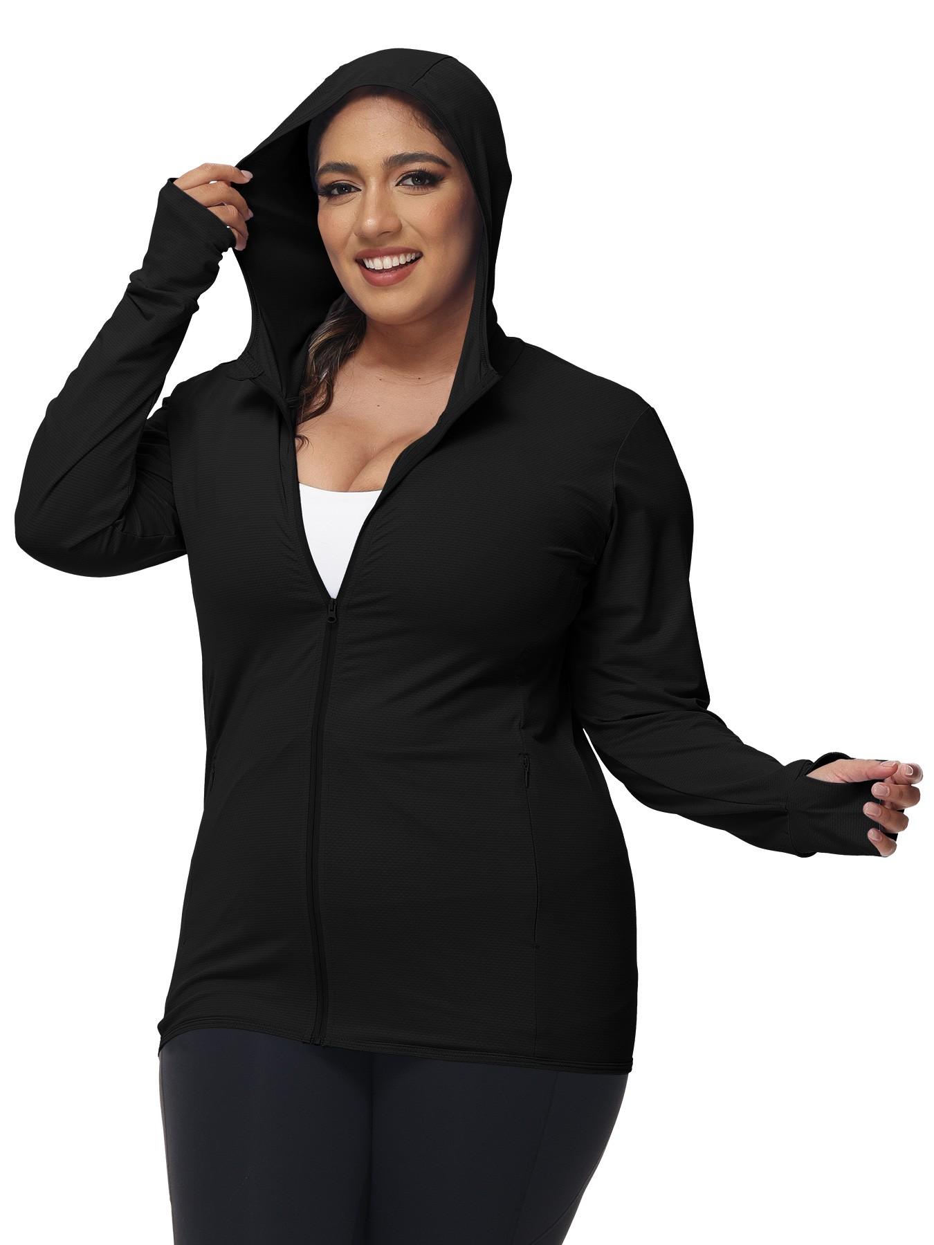 Summer Women's Upf50+ Ice Silk Sun Protection Jacket, Loose Fit Hooded Breathable UV Blocking, Running Yoga Outdoor Cycling Sport Coat, Workout Yoga Jacket, Sports Outerwear