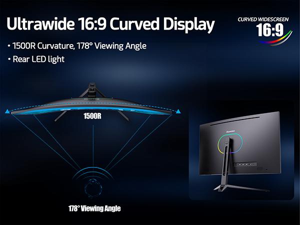 27 Inch Curved Monitor 2K 165Hz 1500R, QHD 2560*1440p Gaming Computer Monitor, 16:9 HDMI Display, 1ms(MPRT), FreeSync, 99% sRGB, Eye Care HDR PC Screen Built-in Speakers, VESA, Tilt Adjustable, Black gaming monitor 27 Inch Curved Monitor 2K 165Hz 1500R, QHD 2560*1440p Gaming Computer Monitor, 16:9 HDMI Display, 1ms(MPRT), FreeSync, 99% sRGB, Eye Care HDR PC Screen Built-in Speakers, VESA, Tilt Adjustable, Black gaming monitor