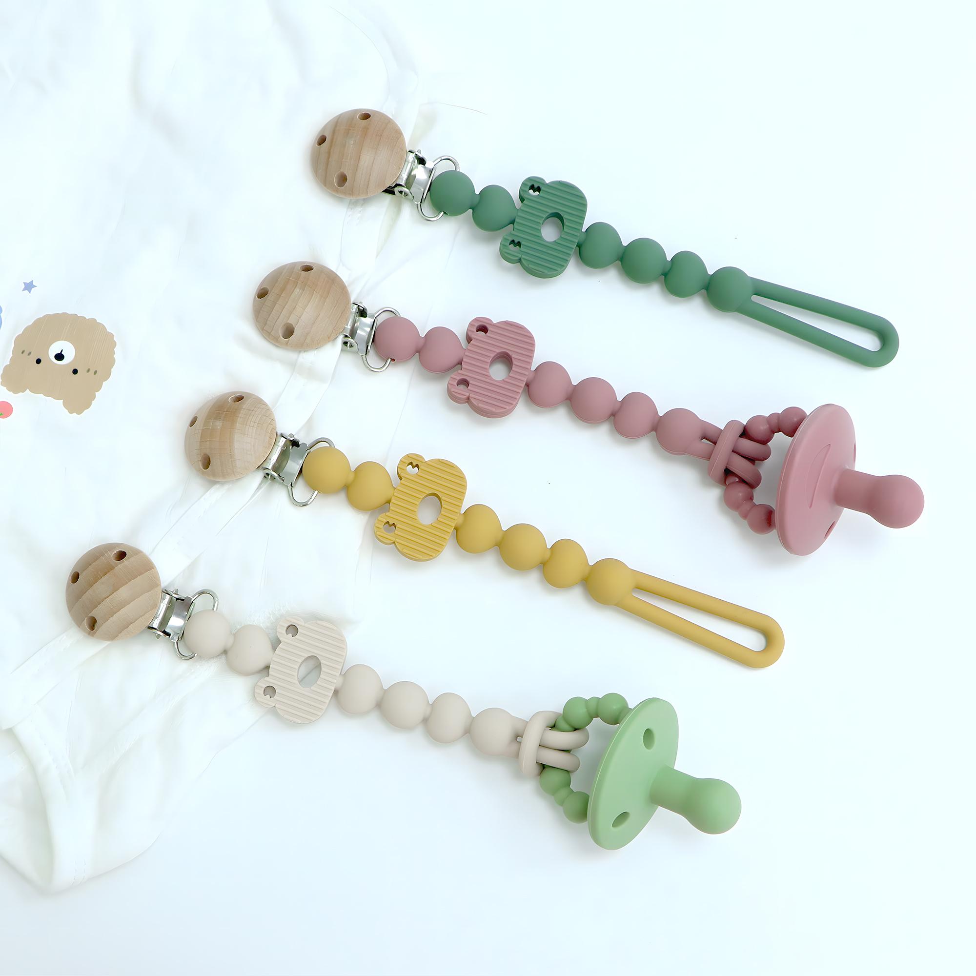 Silicone Pacifier Clip, Frog Shape Pacifier Holder, Suitable for Boys and Girls, Relieves Teething Pain, Baby Essential, Safe for Newborns