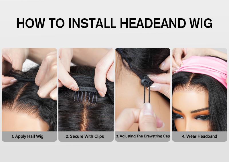 Recool Hair Pre-Layer Half Wig Yaki Body/Burmese Curly/Yaki Straight Human Hair Wig With Drawstring Minimal/No Leave Out Upgrade Wigs for Black Women Beginner Friendly No Sew in No Glue Glueless Clip In Half Wig 180% Density#TikTokShopBlackFriday