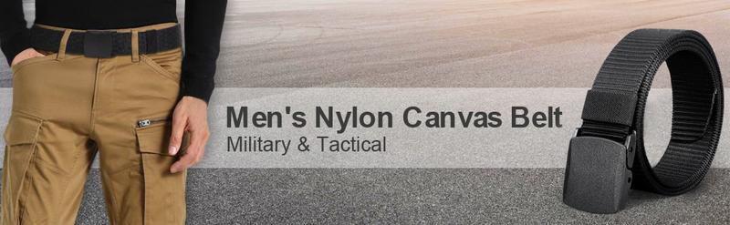 JASGOOD Mens Reversible Nylon-2 In 1 Belt, Ratchet Belt ,Web Casual Belt for Jeans Pants Men Golf Belt