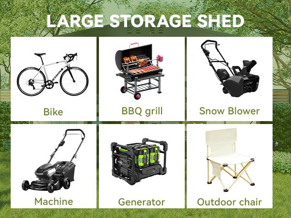 COMHOMA 8x6FT Shed Outdoor Storage Shed Metal,Lockable Doors Tool Sheds with Sloping Roof,Steel Garden Shed with Air Vent for Backyard,Patio,Lawn