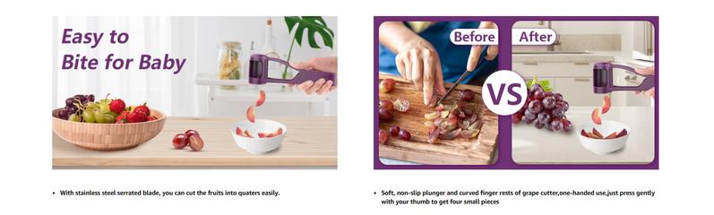 Baby Grape Cutter & Slicer Safe Kitchen Gadget for Toddlers 1-3 Easy Lunch Prep for Cherries Tomatoes & Strawberries
