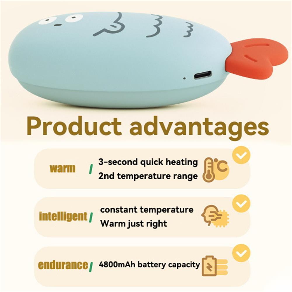 Funny Office Slacker Hand Warmer - Smart Thermostat, Adjustable Heating, Cute Cartoon Portable One-Sided Heating Winter Gift