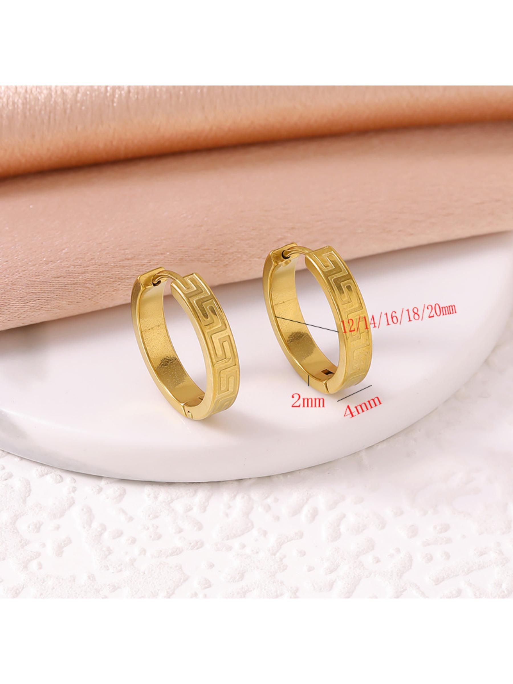 High-end Great Wall pattern three-dimensional design, versatile and trendy titanium steel ear buckles, fashionable and light luxury stainless steel earrings