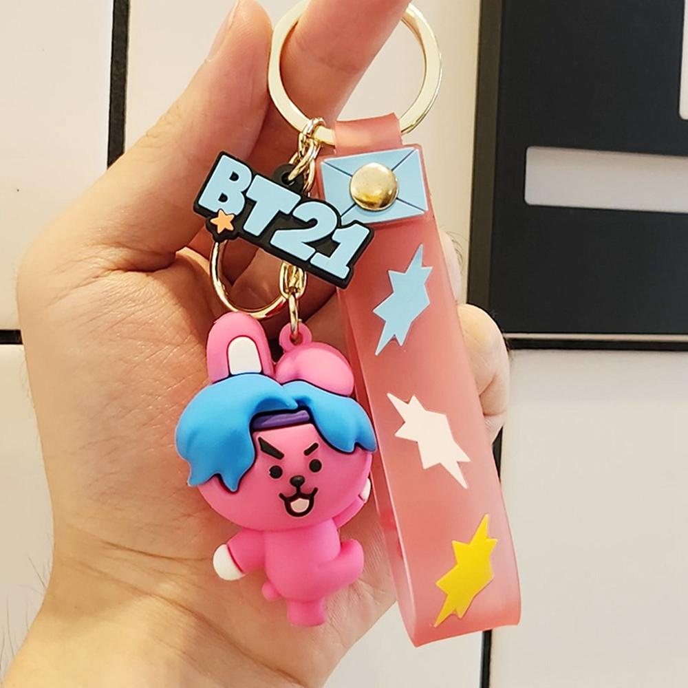 Anime Cartoon BT21 Shooky Cooky Flatback Charm Pendant Set Toy Kawaii Popular Doll Y2K Fashion Cute Backpack Keychain Pendant Gift for Girls - Adorable Character Designs for Collection or Decoration Gift